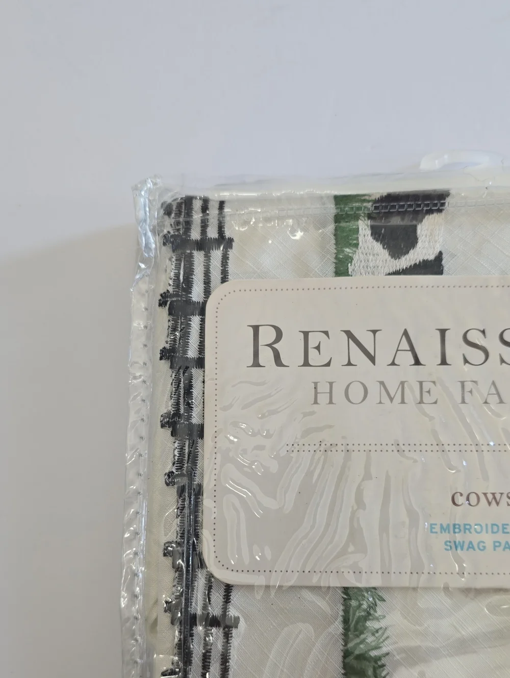 Renaissance Home Fashion Cows Barn Embroidered Swag Pair 56